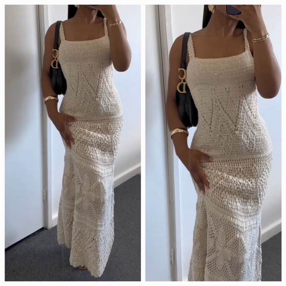 Zara limited edition sequin crochet knit maxi dress - Picture 3 of 12